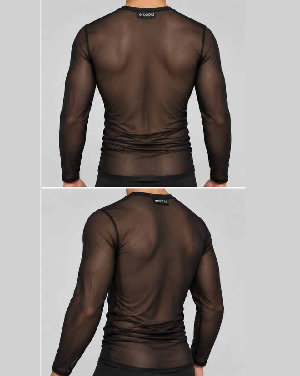Henley Mesh Tee, black, photo 4