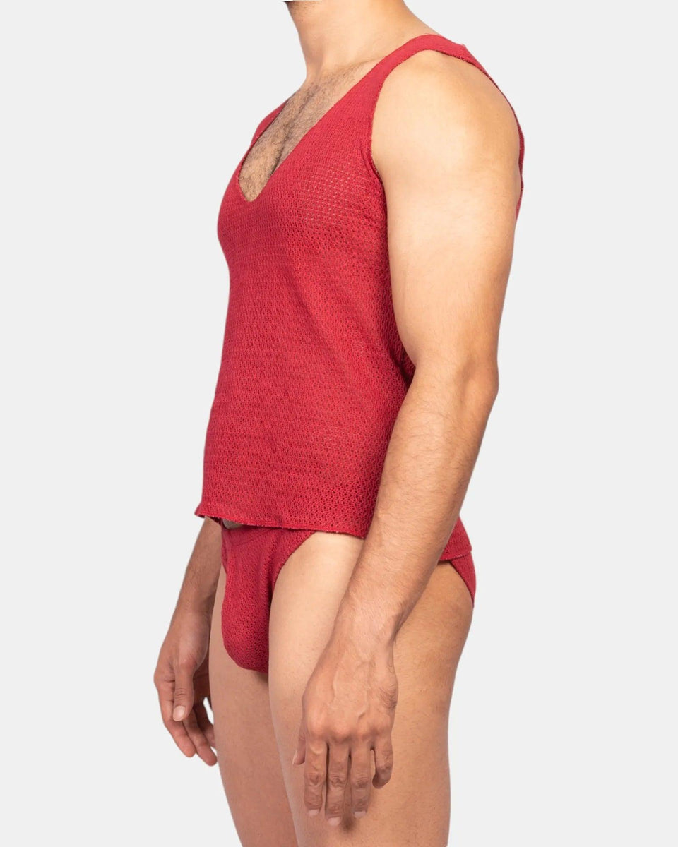 Knit Crochet Tank, viva magenta, photo 5