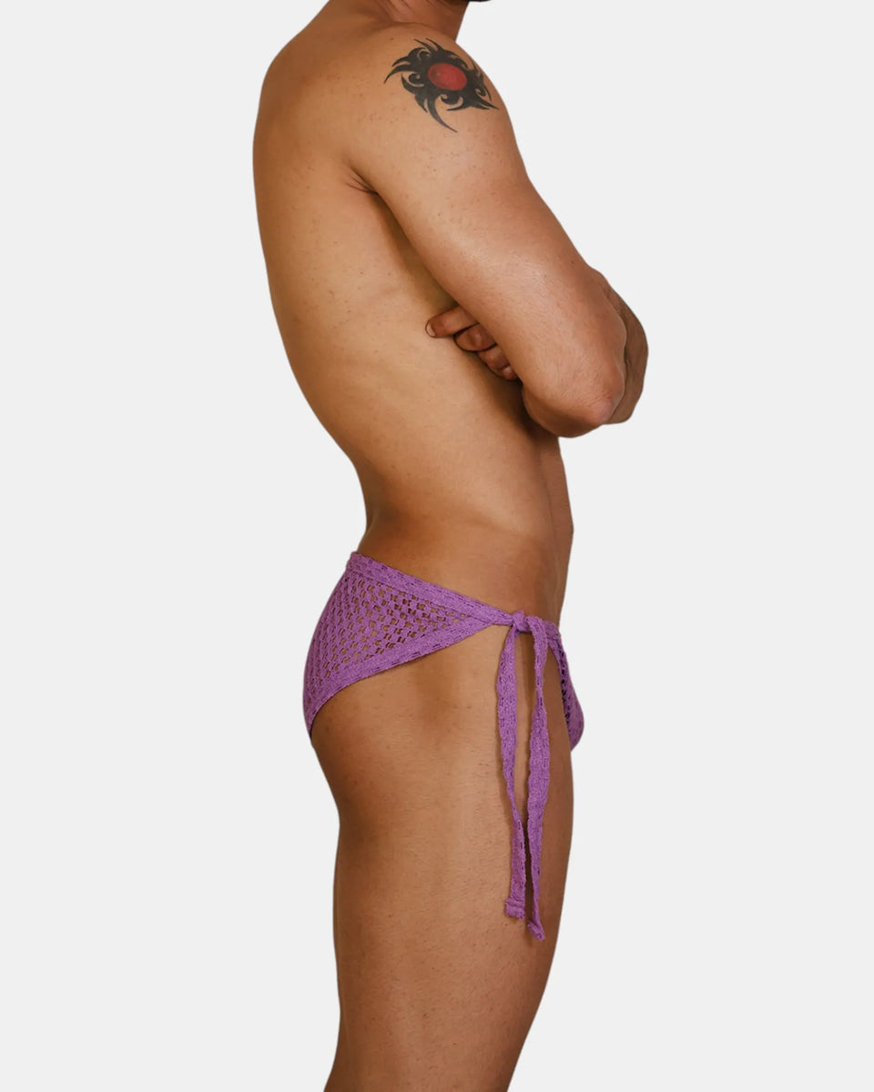 Crochet Tie Brief, lavender, photo 3