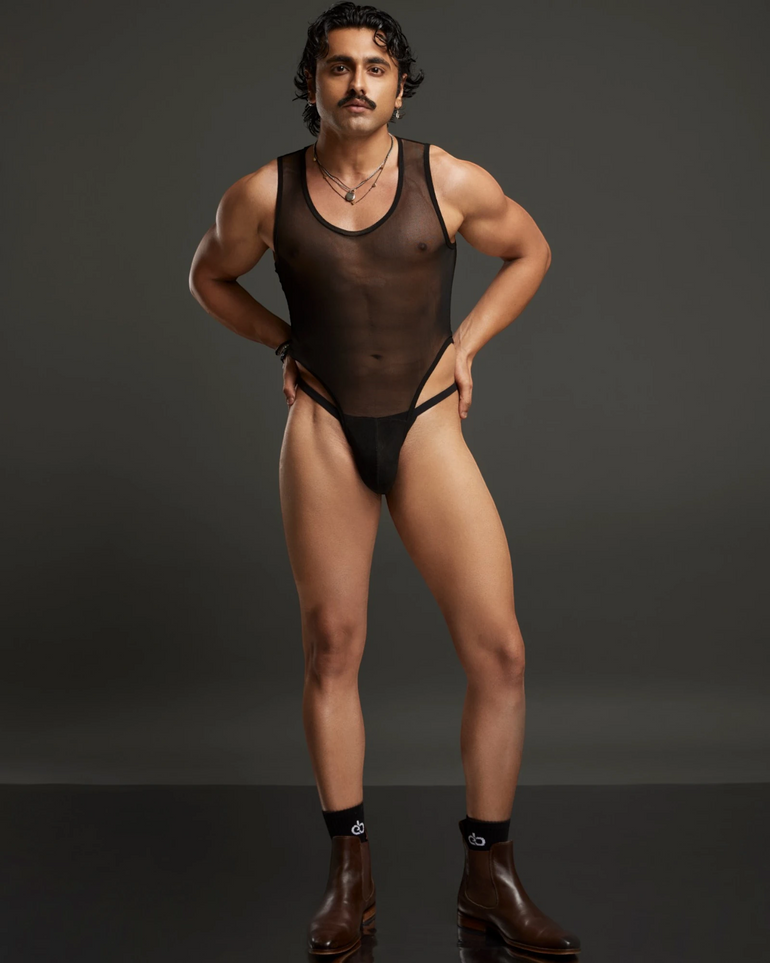 Signature Mesh Bodysuit, black, photo 1