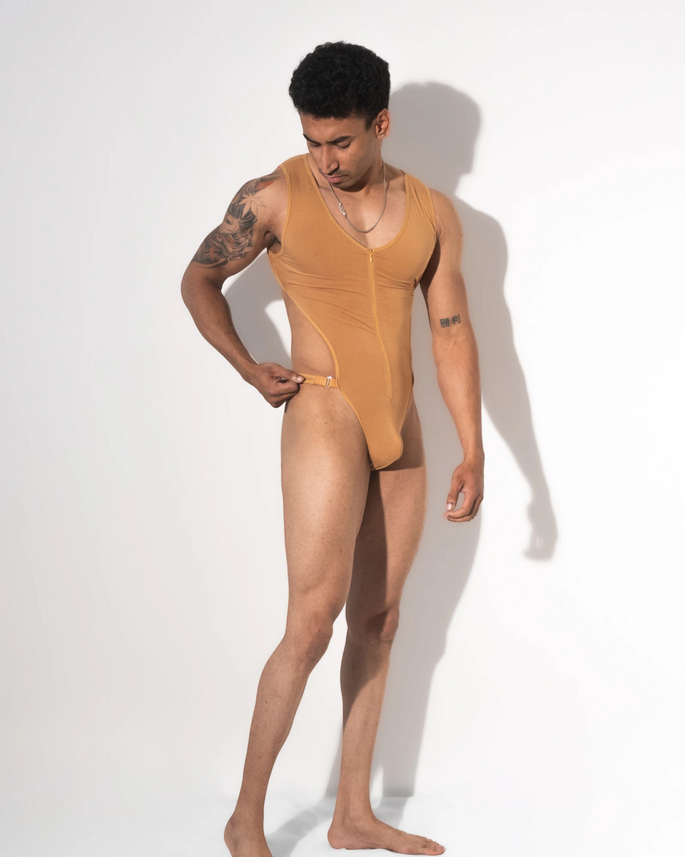 Zipper Bodysuit, tan, photo 3