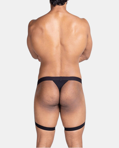 Luxe Thigh Harness Thong | Black