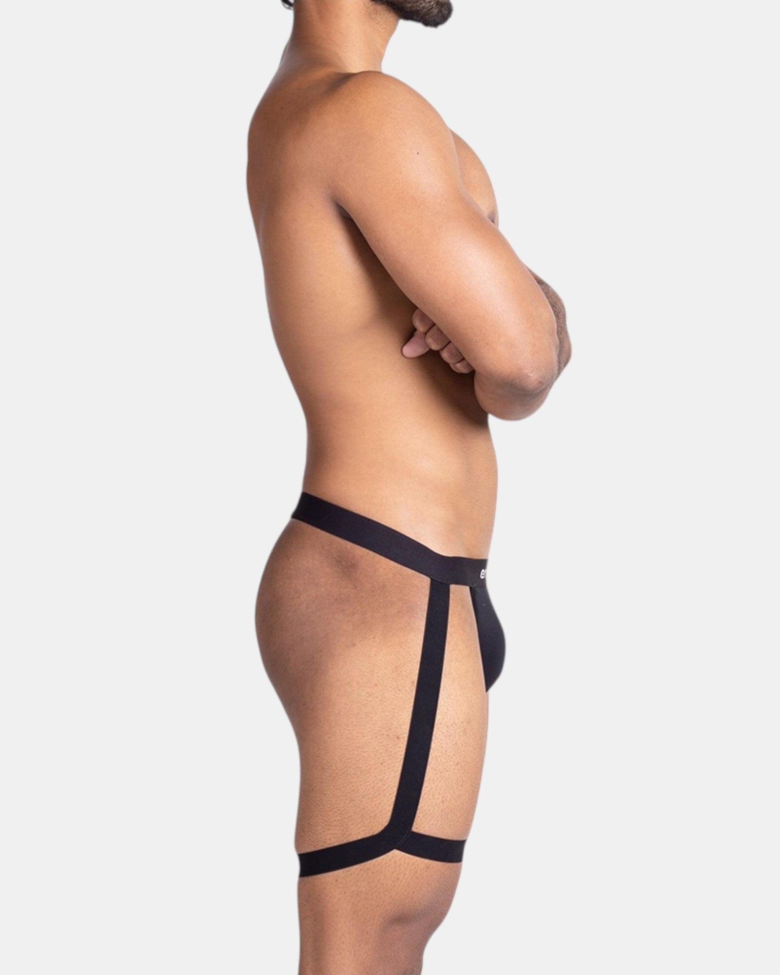 Luxe Thigh Harness Thong | Black