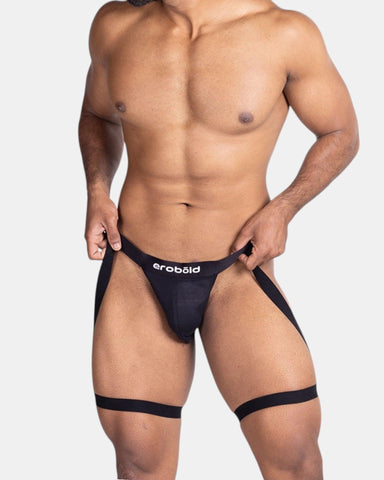 Luxe Thigh Harness Thong | Black