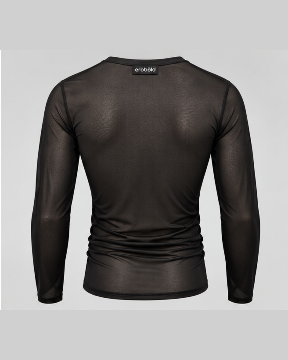 Henley Mesh Tee, black, photo 6