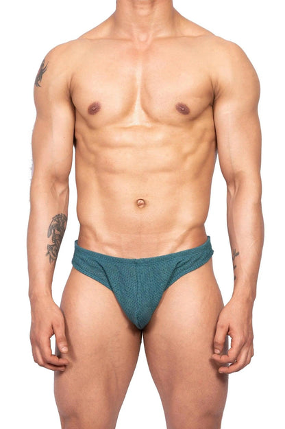 Knitted Crochet Brief - Teal Green - Erobold - 