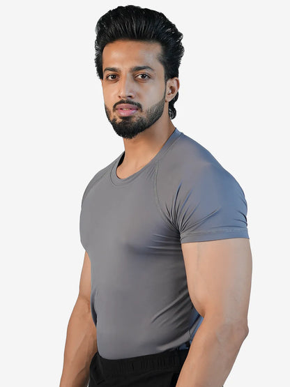 Erobold SleekFit Active Gym T-shirt for Men - Grey - 