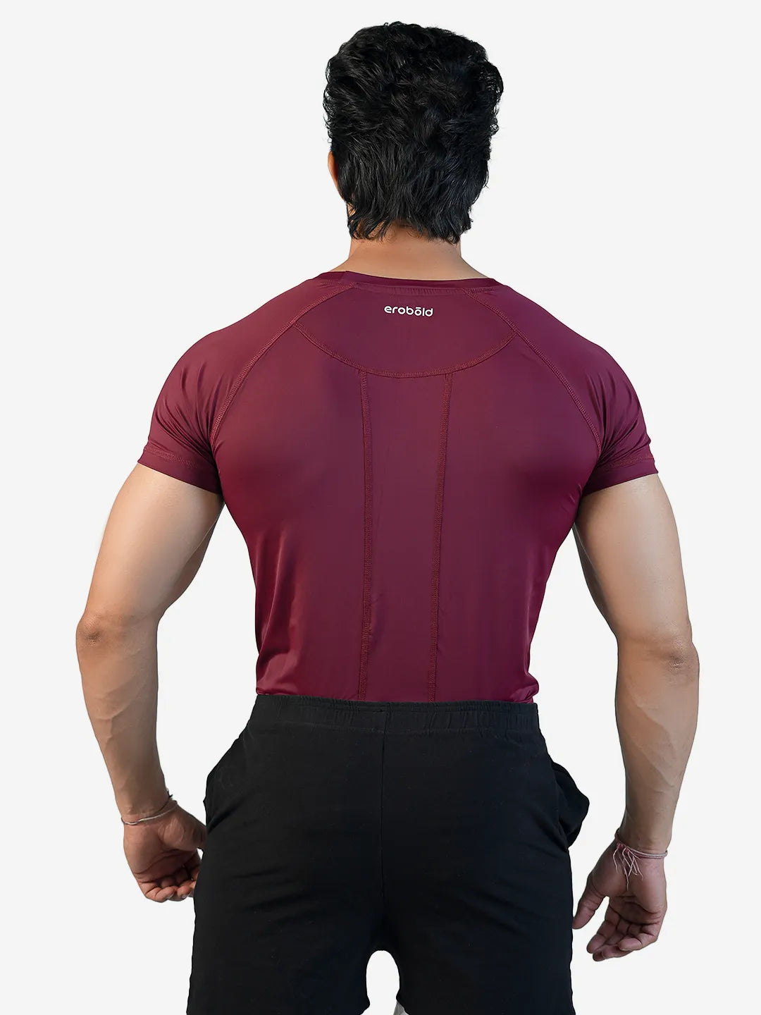 Erobold SleekFit Active Gym T-shirt for Men - Maroon - 