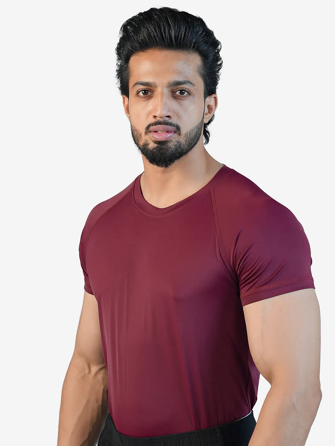 Erobold SleekFit Active Gym T-shirt for Men - Maroon - 