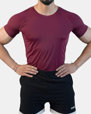 Conquer SleekFit Active T-shirt | Maroon