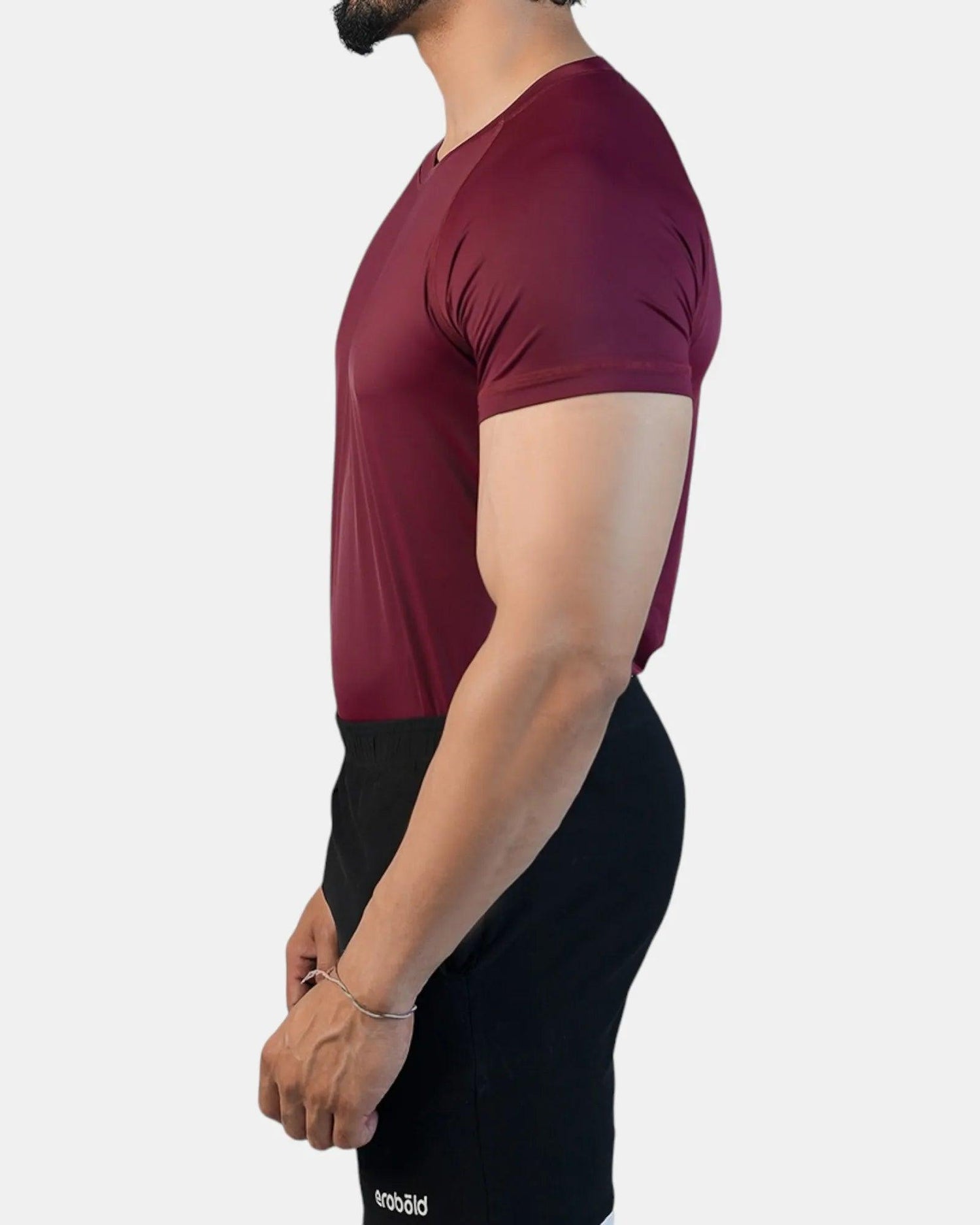 Conquer SleekFit Active T-shirt | Maroon