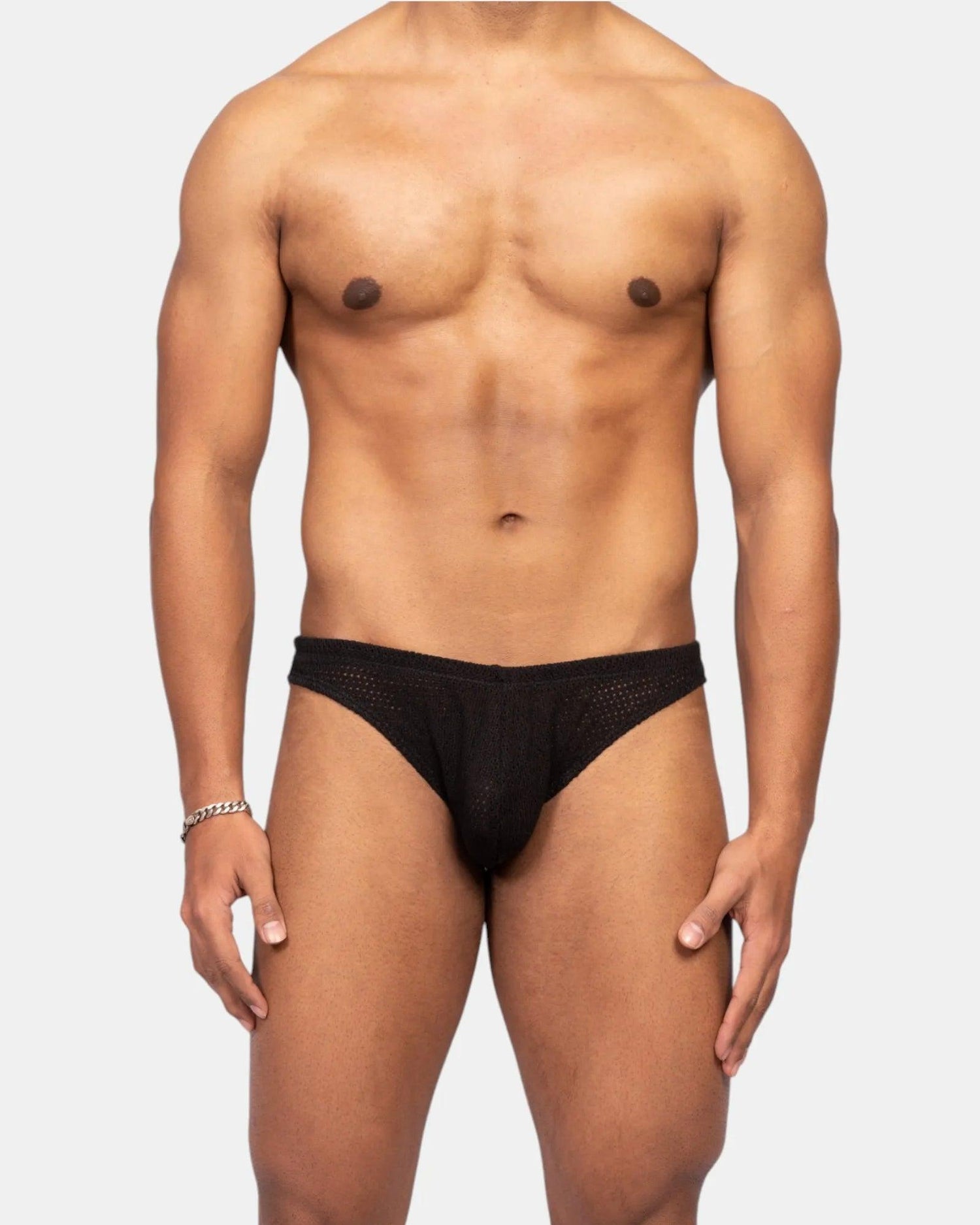 Knitted Crochet Brief | Black