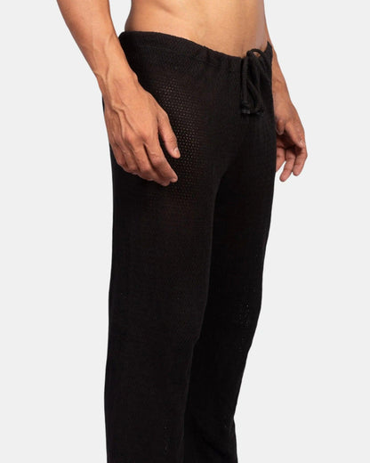 Knitted Crochet Pants | Black