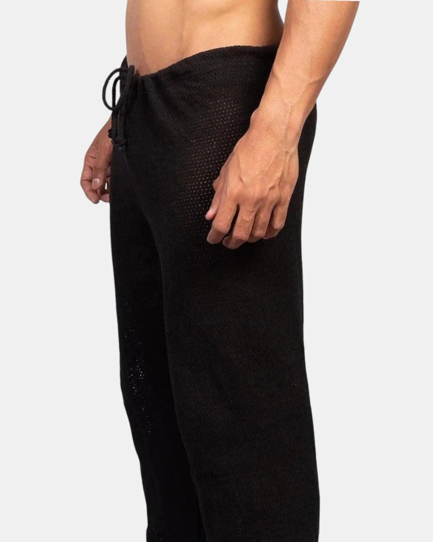 Knitted Crochet Pants | Black