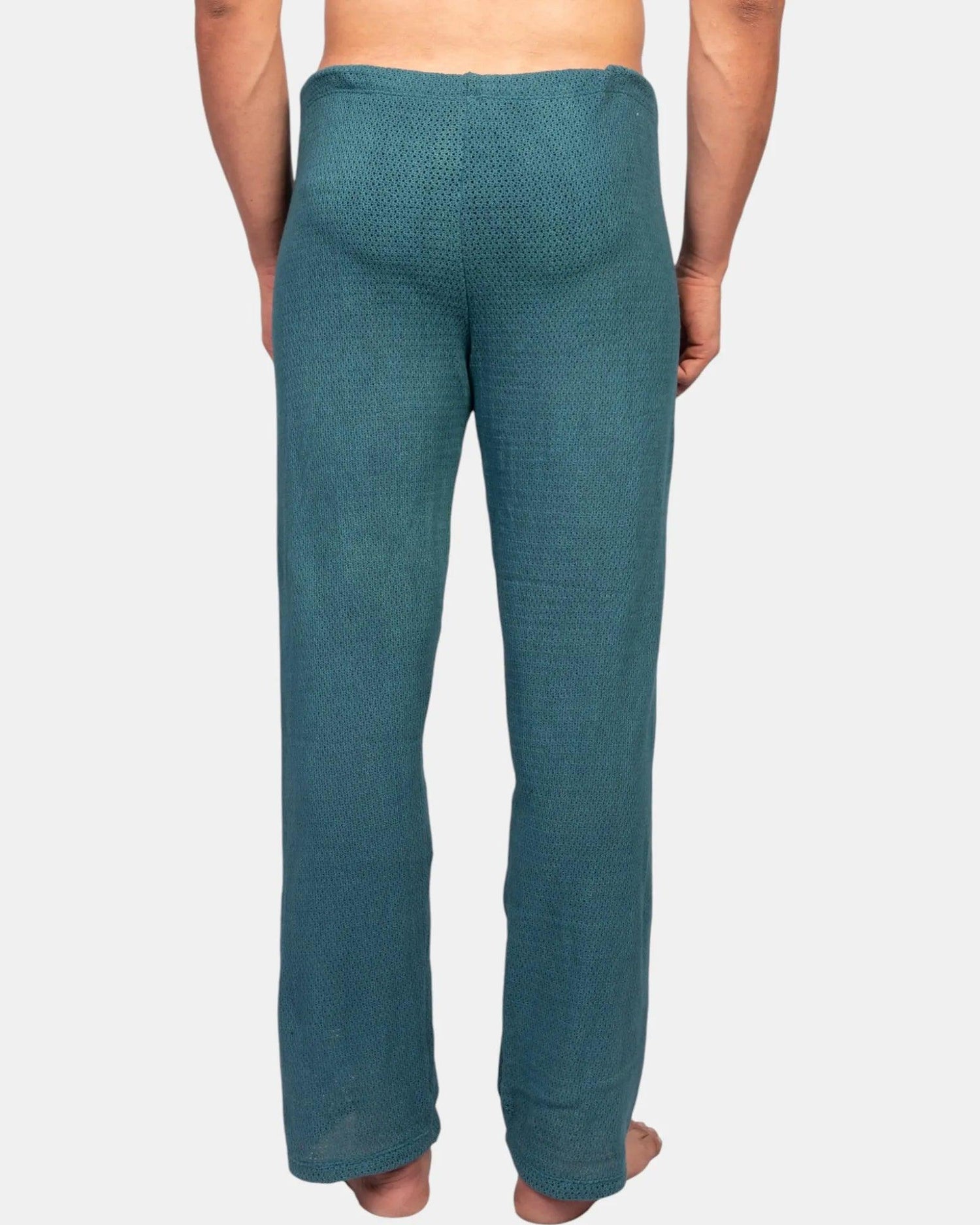 Knitted Crochet Pants | Teal Green