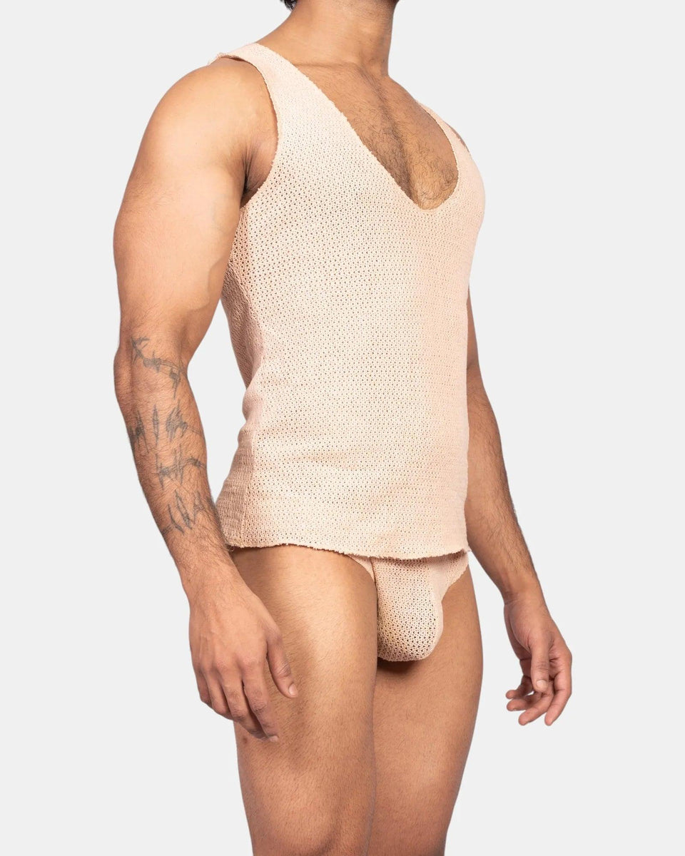 Knit Crochet Tank, ivory cream, photo 3