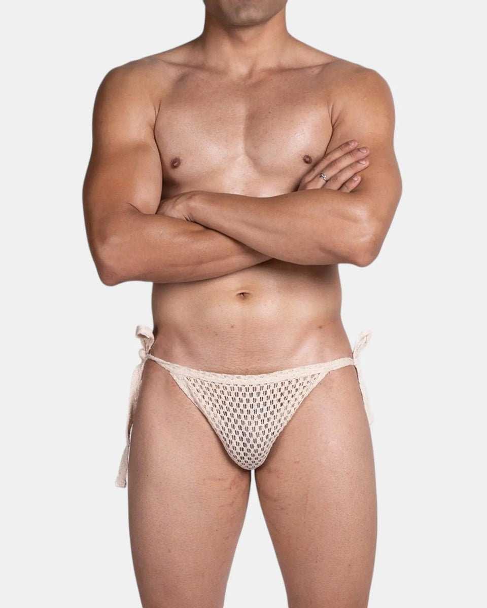 Crochet Tie Brief, ivory cream, photo 6