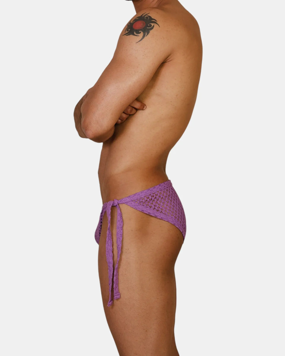 Crochet Tie Brief, lavender, photo 4