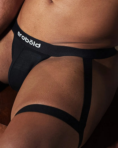 Luxe Thigh Harness Thong | Black