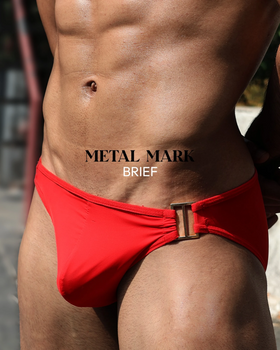 Metal Mark Brief BXY, gold x red, photo 1