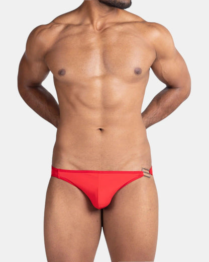 Metal Mark Brief | Boxy Silver | Red