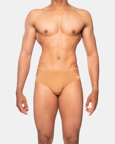 Slits On Sides Brief | Tan