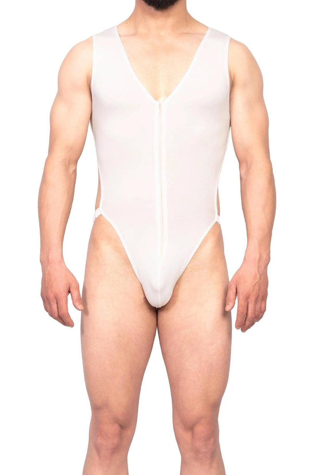Bodysuit - Zipper Frontline Bodysuit White - White - 