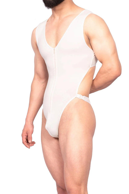 Bodysuit - Zipper Frontline Bodysuit White - White - 