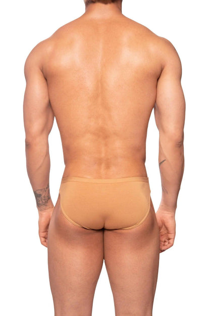 See-Through Mesh Cotton Brief - Tan - Erobold - 