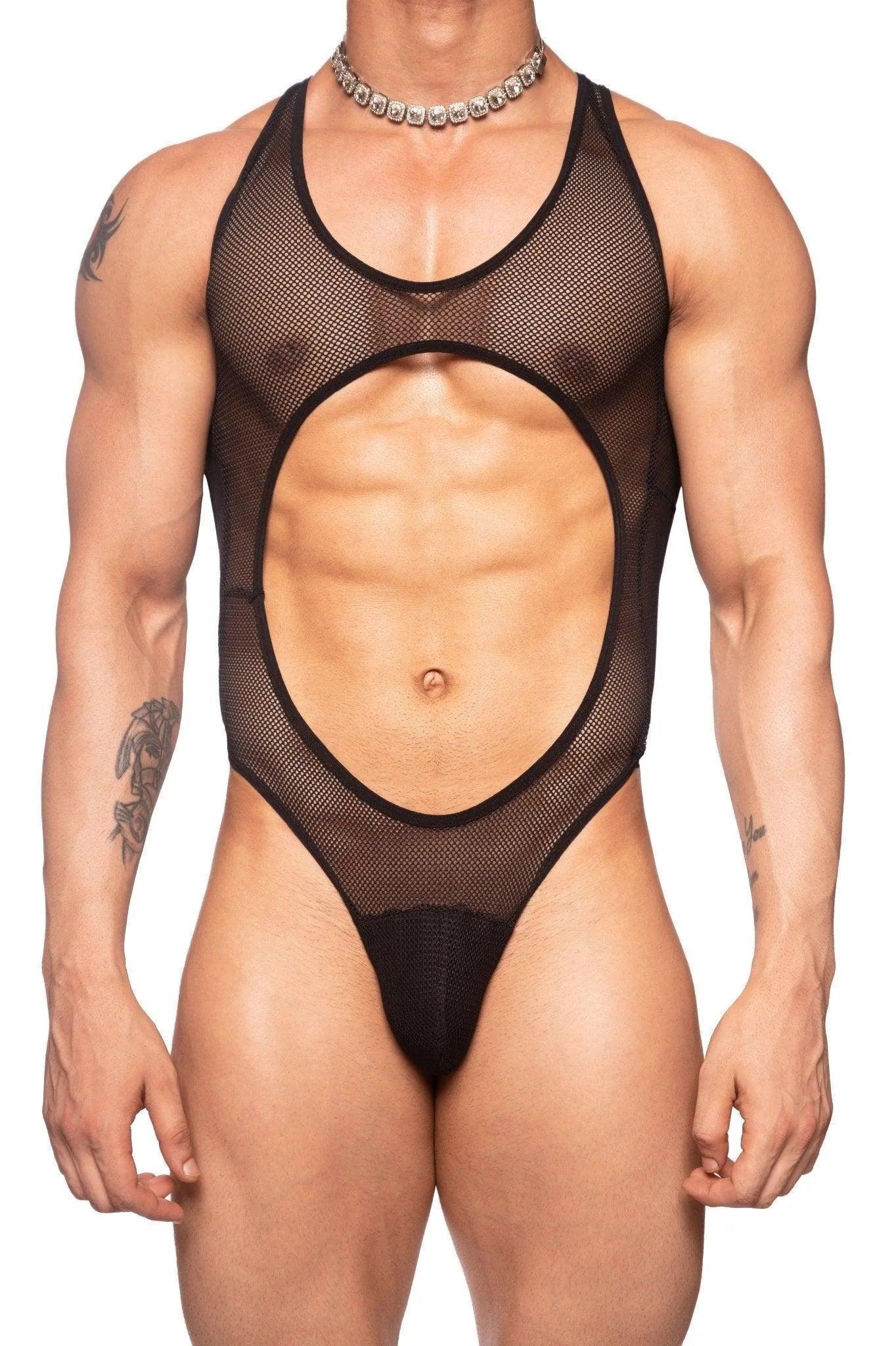 Show Your Abs Bodysuit - Black - Erobold - 