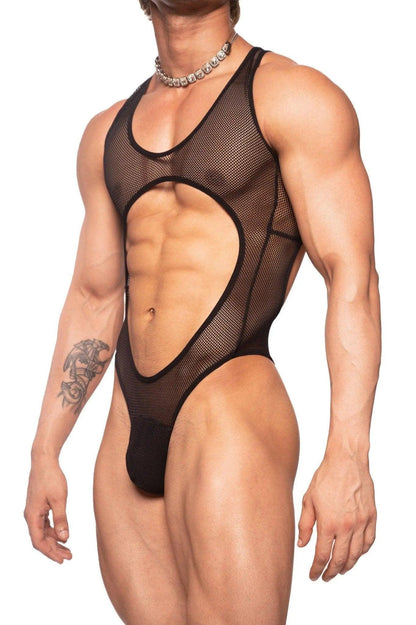 Show Your Abs Bodysuit - Black - Erobold - 