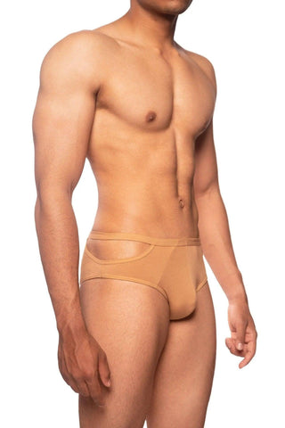 Slits On Sides Brief | Tan